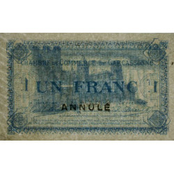 Carcassonne - Pirot 38-14 variété - 1 franc - 1917 - Annulé - Etat : TTB+