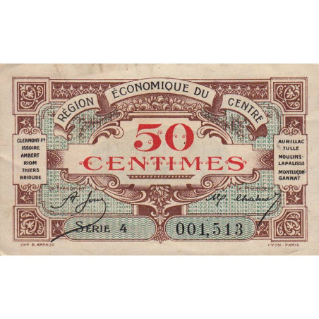 Région économique du Centre - Pirot 40-5 - 50 centimes - Série 4 - Sans date - Etat : TTB