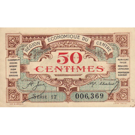 Région économique du Centre - Pirot 40-5 - 50 centimes - Série 17 - Sans date - Etat : SUP