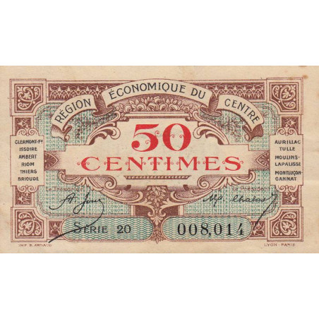 Région économique du Centre - Pirot 40-5 - 50 centimes - Série 20 - Sans date - Etat : SUP-