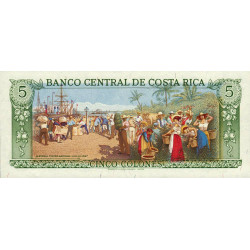 Costa Rica - Pick 236d_18 - 5 colones - 02/04/1986 - Etat : NEUF