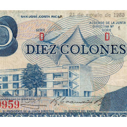 Costa Rica - Pick 237b - 10 colones - 21/08/1985 - Etat : TTB