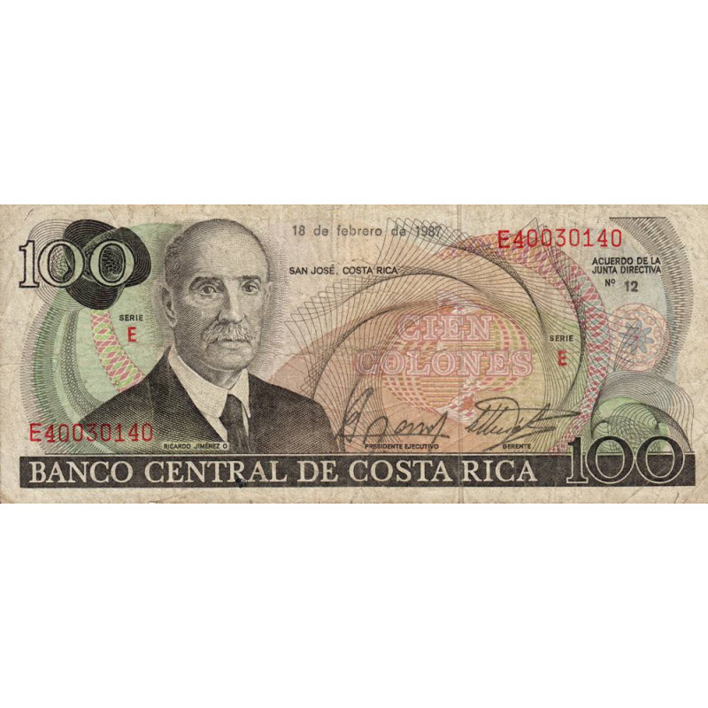 Costa Rica - Pick 248b - 100 colones - 18/02/1987 - Etat : TB-