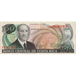 Costa Rica - Pick 254 - 100 colones - 04/10/1989 - Etat : TTB