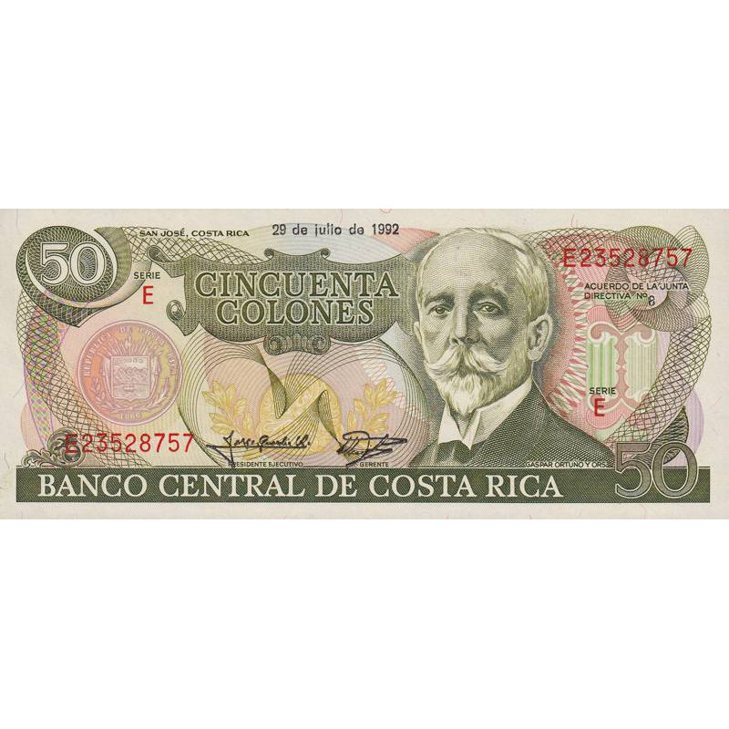 Costa Rica - Pick 257 - 50 colones - 29/07/1992 - Etat : NEUF