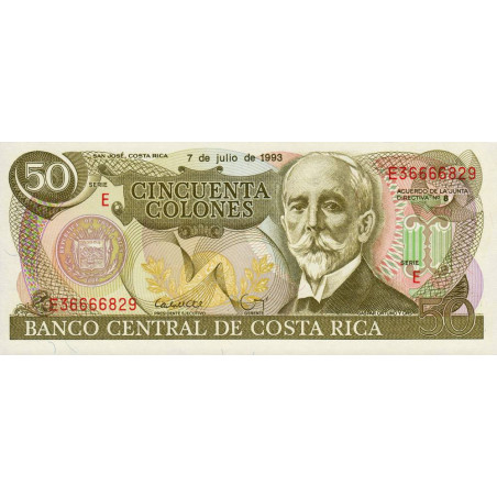 Costa Rica - Pick 257 - 50 colones - 07/07/1993 - Etat : NEUF