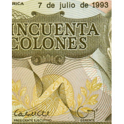 Costa Rica - Pick 257 - 50 colones - 07/07/1993 - Etat : NEUF