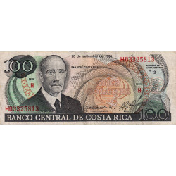 Costa Rica - Pick 261 - 100 colones - 21/09/1993 - Etat : TB