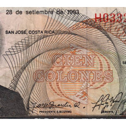 Costa Rica - Pick 261 - 100 colones - 21/09/1993 - Etat : TB