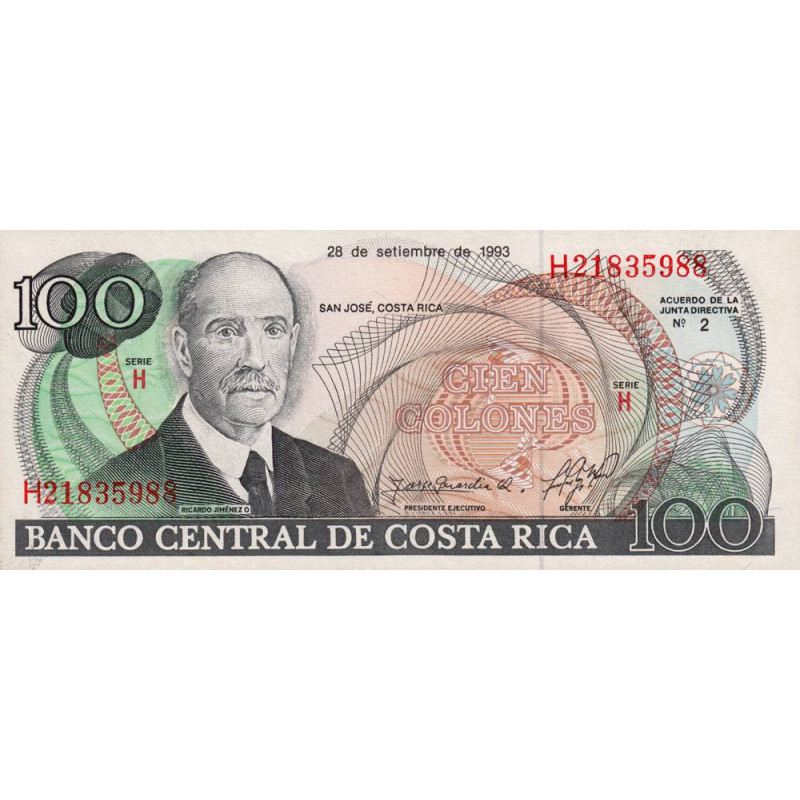 Costa Rica - Pick 261 - 100 colones - 21/09/1993 - Etat : NEUF