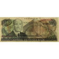 Costa Rica - Pick 261 - 100 colones - 21/09/1993 - Etat : NEUF