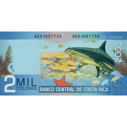 Costa Rica - Pick 275a - 2'000 colones - Série A - 02/09/2009 - Etat : NEUF