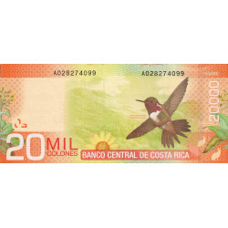 Costa Rica - Pick 278a - 20'000 colones - Série A- 02/09/2009 - Etat : NEUF