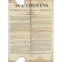 Assignat - Affiche sur la sécurité dans la fabrication des assignats