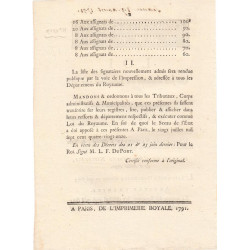 Assignat - Décret du 8 juillet 1791