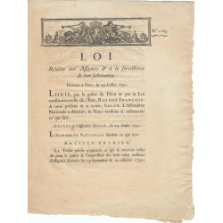 Assignat - Décret du 24 juillet 1791