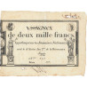 Assignat 51a - 2000 francs - 18 nivôse an 3 - Signature 27 - Série 777 - Etat : SUP