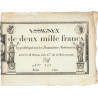 Assignat 51a - 2000 francs - 18 nivôse an 3 - Signature 14 - Série 2260 - Etat : TTB+