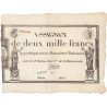 Assignat 51a - 2000 francs - 18 nivôse an 3 - Signature 18 - Série 8025 - Etat : SUP-