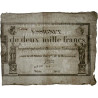 Assignat 51a - 2000 francs - 18 nivôse an 3 - Signature 18 - Série 8025 - Etat : SUP-