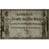 Assignat 51a - 2000 francs - 18 nivôse an 3 - Signature 25 - Série 8514 - Etat : SUP+