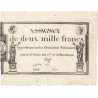 Assignat 51a - 2000 francs - 18 nivôse an 3 - Signature 14 - Série 8979 - Etat : SUP+
