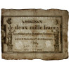 Assignat 51a - 2000 francs - 18 nivôse an 3 - Signature 2 - Série 9575 - Etat : TB+