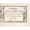 Assignat 51a - 2000 francs - 18 nivôse an 3 - Signature 19 - Série 10819 - Etat : SUP+