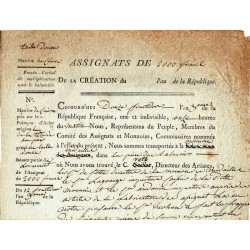 Assignat - Fabrication des matrices en cuivre pour l'assignat de 2000 francs - 1795