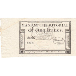 Mandat territorial 63b - 5 francs - 28 ventôse an 4 - Etat : SPL