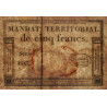 Mandat territorial 63c - 5 francs - 28 ventôse an 4 - Etat : TB+