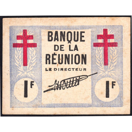 La Réunion - Pick 34 - 1 franc - 12/08/1943 - Etat : SUP+ à SPL