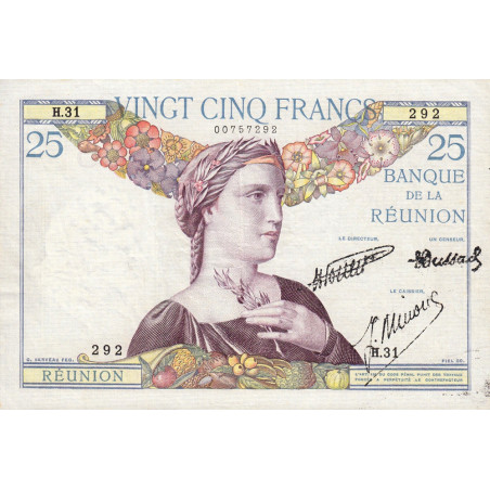 La Réunion - Pick 23_3 - 25 francs - 1940 - Etat : SUP
