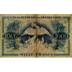 La Réunion - France Libre - Pick 37 - 1'000 francs - Rarissime série TA - 02/12/1941 - Etat : TB+