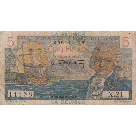 La Réunion - Pick 41 - 5 francs - Série X.24 - 1948 - Etat : TB-