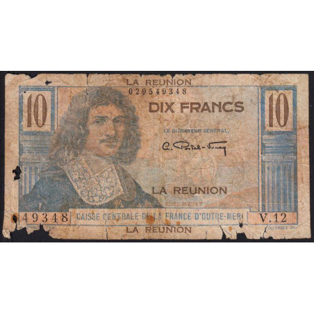La Réunion - Pick 42 - 10 francs - Série V.12 - 1948 - Etat : AB