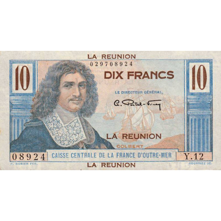 La Réunion - Pick 42 - 10 francs - Série Y.12 - 1948 - Etat : pr.NEUF