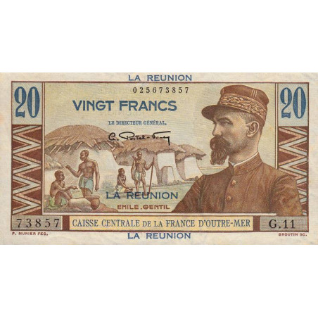 La Réunion - Pick 43 - 20 francs - Série G.11 - 1948 - Etat : SPL