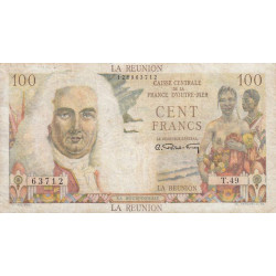 La Réunion - Pick 45 - 100 francs - Série T.49 - 1948 - Etat : TB