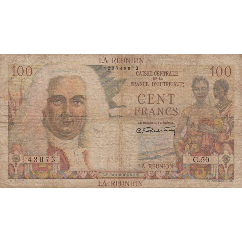 La Réunion - Pick 45 - 100 francs - Série C.50 - 1948 - Etat : B+