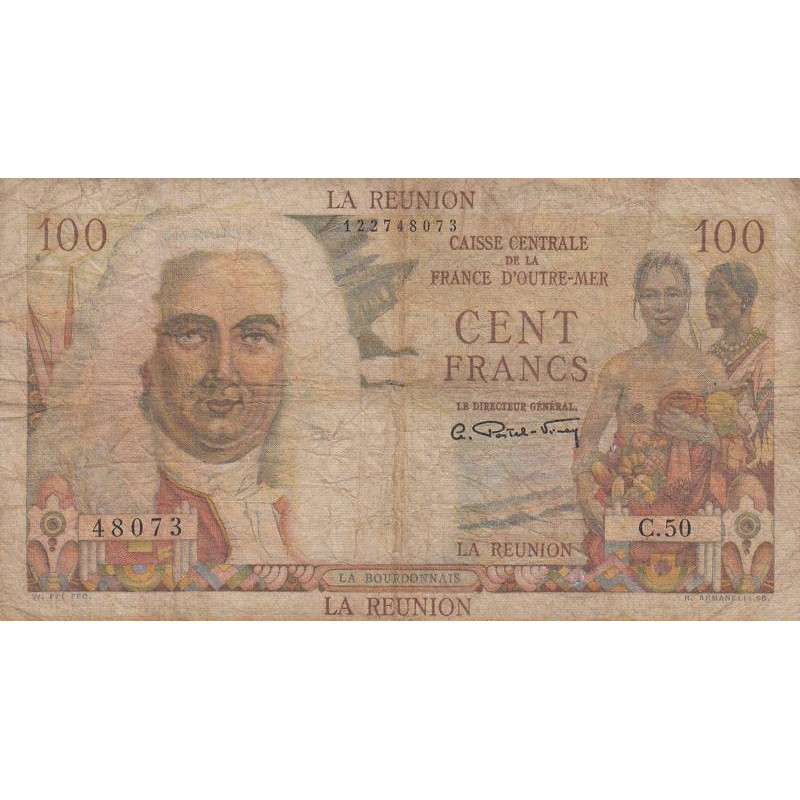 La Réunion - Pick 45 - 100 francs - Série C.50 - 1948 - Etat : B+