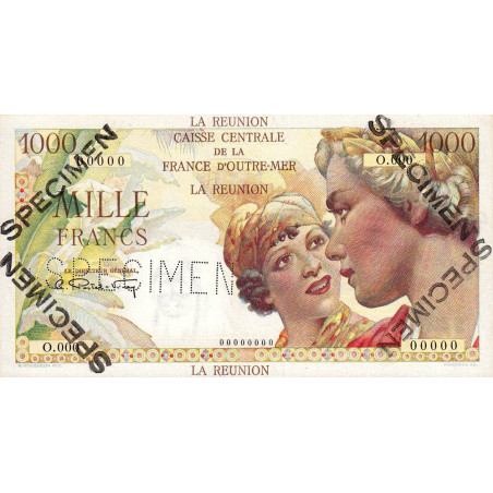 La Réunion - Pick 47s - 1'000 francs - Série O.000 - 1947 - Spécimen - Etat : pr.NEUF