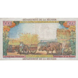 La Réunion - Pick 54b - 10 nouv. francs sur 500 francs - Série T.1 - 1971 - Etat : TTB+ à SUP