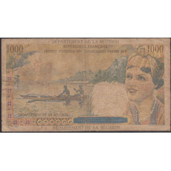 La Réunion - Pick 55a - 20 nouv. francs sur 1000 francs - Série X.1 - 1967 - Etat : B