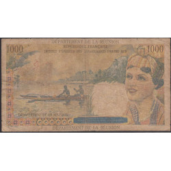 La Réunion - Pick 55a - 20 nouv. francs sur 1000 francs - Série X.1 - 1967 - Etat : B