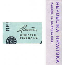 Croatie - Pick 24 - 5'000 dinara - Série B4 - 15/01/1992 - Etat : TTB