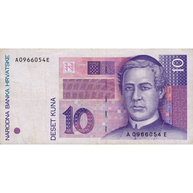 Croatie - Pick 29 - 10 kuna - Série AE - 31/10/1993 - Etat : TTB