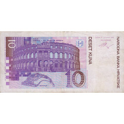 Croatie - Pick 29 - 10 kuna - Série AE - 31/10/1993 - Etat : TTB