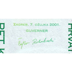 Croatie - Pick 37 - 5 kuna - Série AD - 07/03/2001 - Etat : NEUF