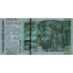 Croatie - Pick 37 - 5 kuna - Série AD - 07/03/2001 - Etat : NEUF
